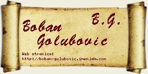 Boban Golubović vizit kartica